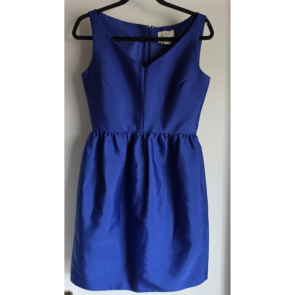 Kate Spade Sleeveless Mini Dress Sz 4 Blue V-Neck Fit-and-Flare Party Homecoming